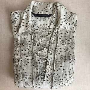 Zara Front Lace-up Printed Dress